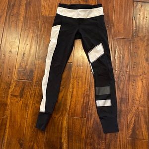 Lululemon leggings, white and silver reflective stripes